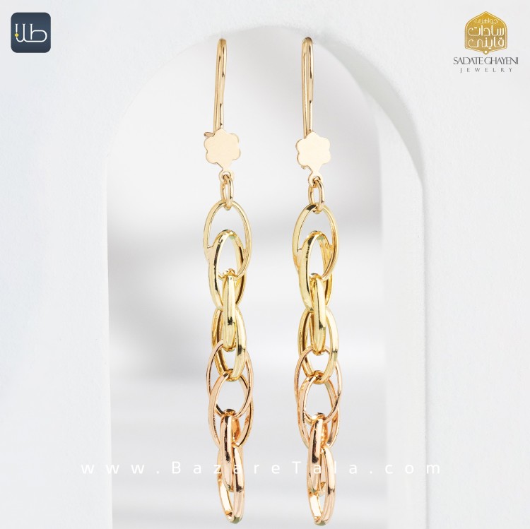 گوشواره طلا شقایق (کد 3912)