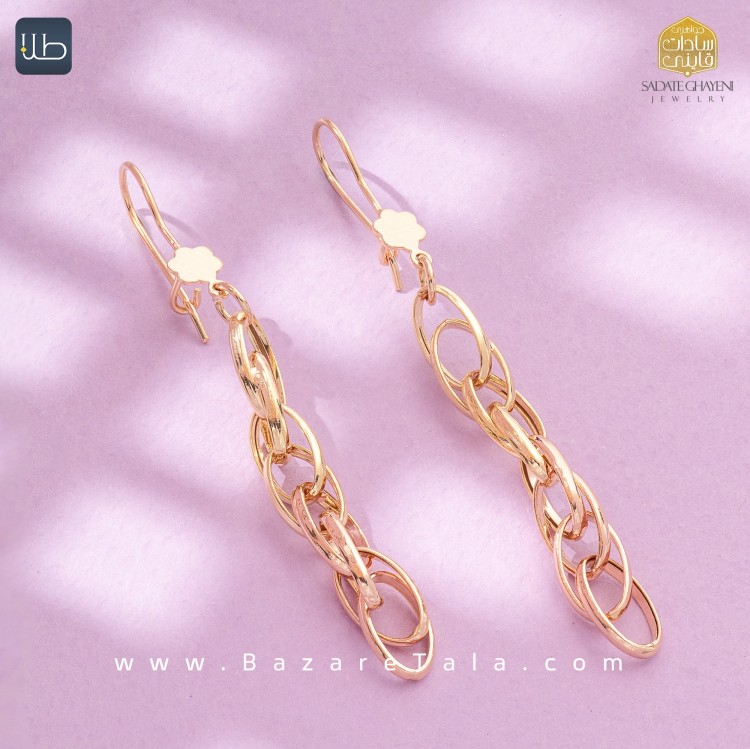 گوشواره طلا شقایق (کد 3912)