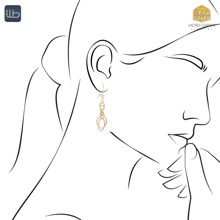 گوشواره طلا شقایق (کد 3913)