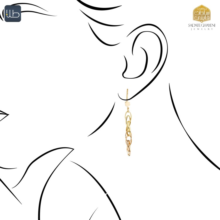 گوشواره طلا شقایق (کد 3912)