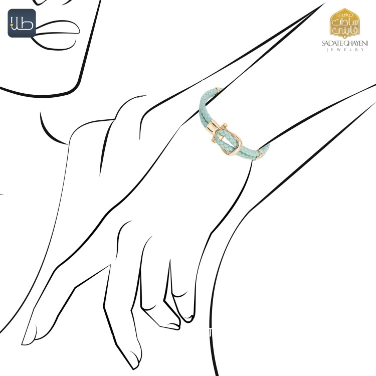 دستبند طلا چرمی (کد 4326)