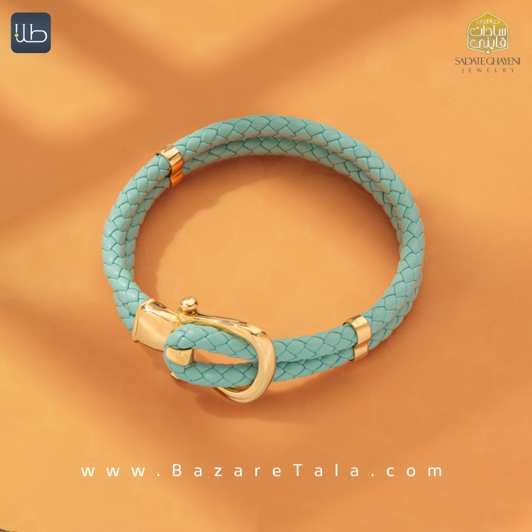 دستبند طلا چرمی (کد 4326)