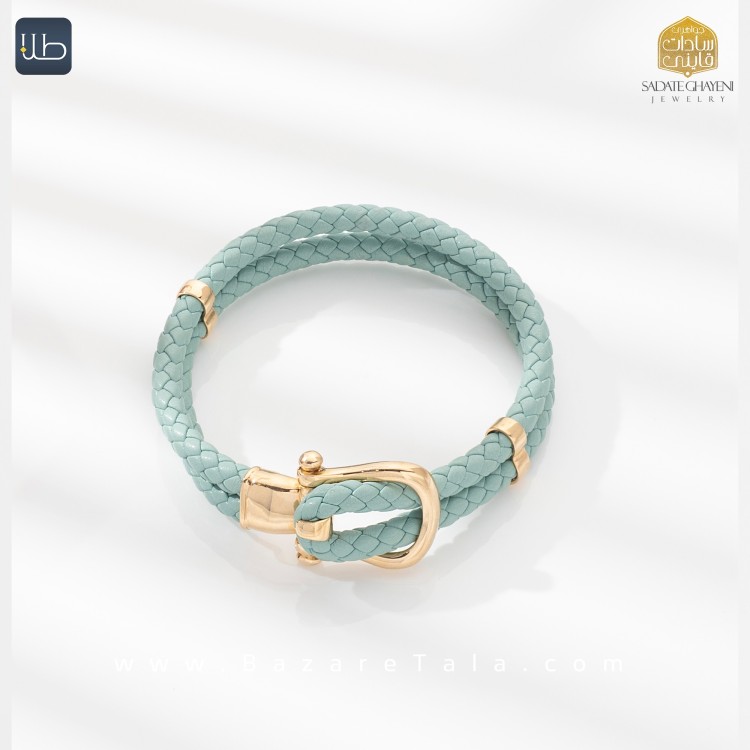 دستبند طلا چرمی (کد 4326)