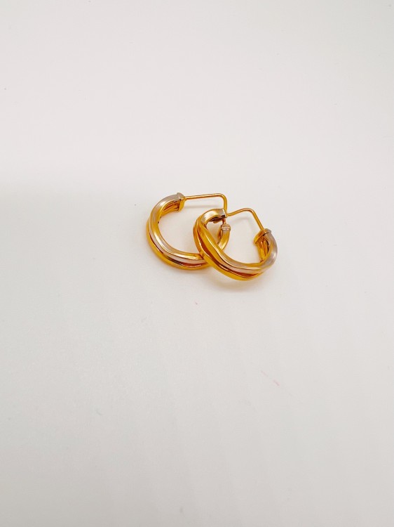 گوشواره حلقه ای طلا  دو رنگ یکتاخواه (کد 5507)