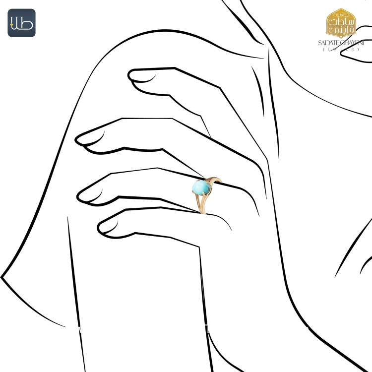 انگشتر طلای فیروزه (کد 4019)