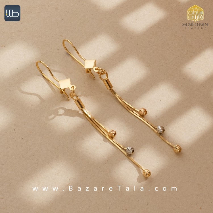 گوشواره طلا ونزو (کد 4457)