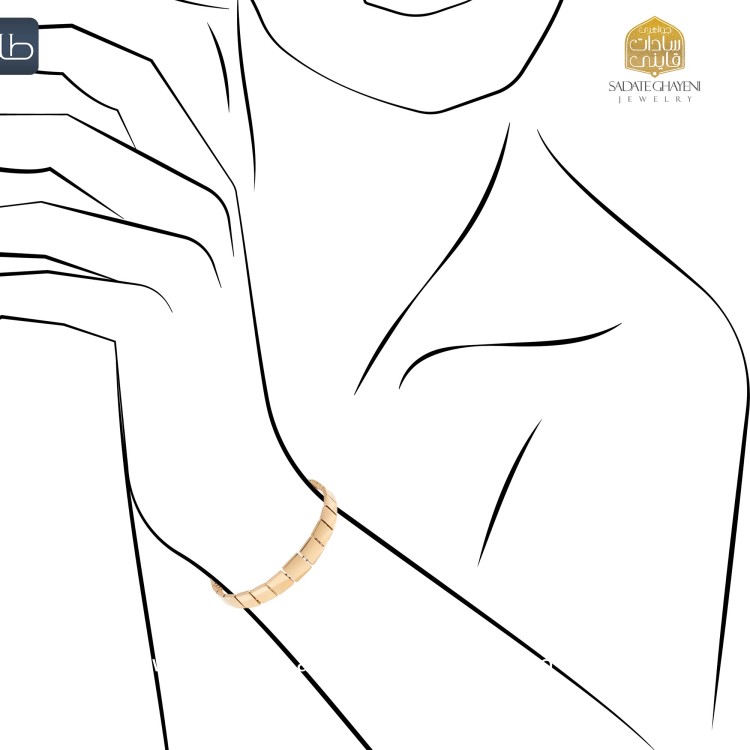 دستبند طلا طرح رولکس (کد 4522)