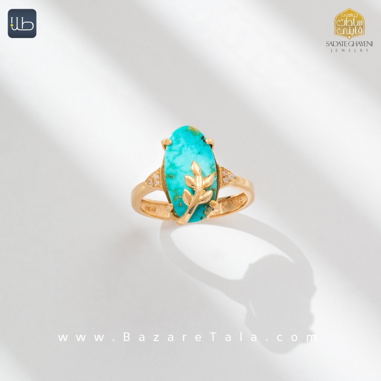 انگشتر طلای فیروزه (کد 4018)