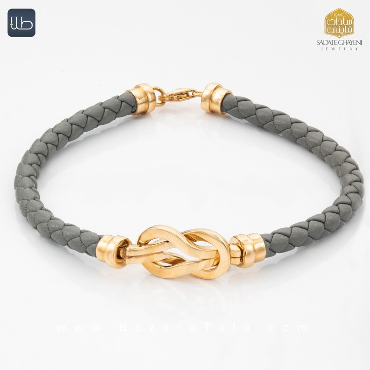 دستبند طلا چرمی (کد 4325)