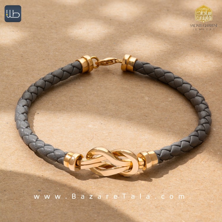 دستبند طلا چرمی (کد 4325)