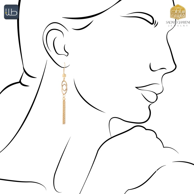 گوشواره طلا ونزو (کد 4458)