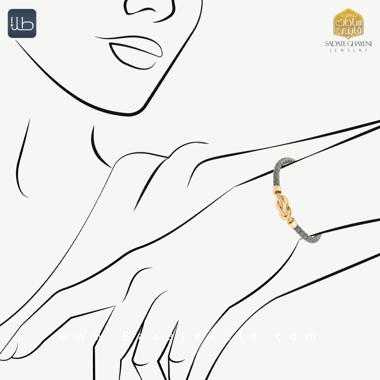 دستبند طلا چرمی (کد 4325)