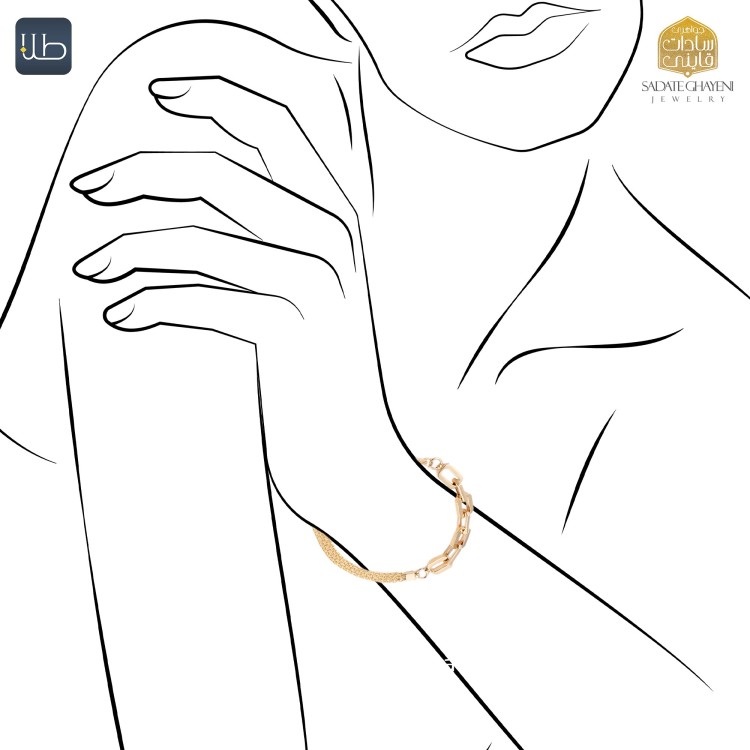 دستبند طلا شال (کد 4499)