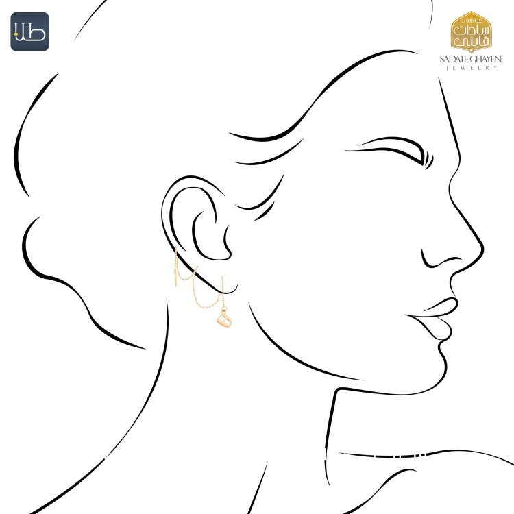 گوشواره طلا بخیه آلتین (کد 4535)