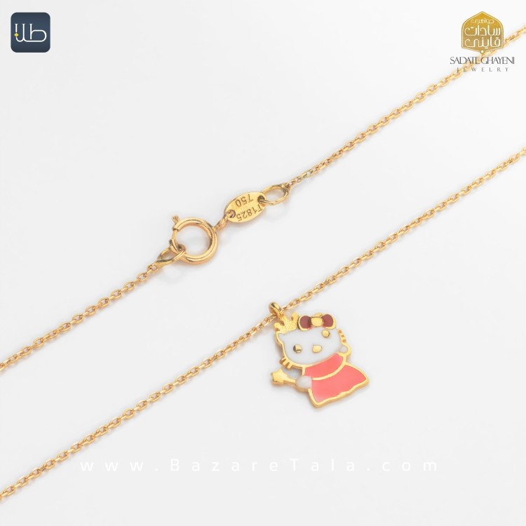 گردنبند طلا طرح کیتی (کد 3968)