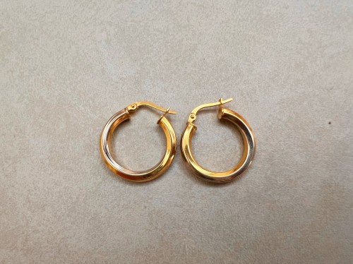 گوشواره طلا دو رنگ یکتاخواه (کد 5591)