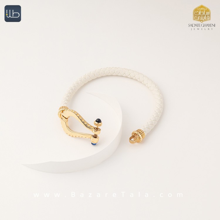 دستبند طلا چرمی (کد 4329)