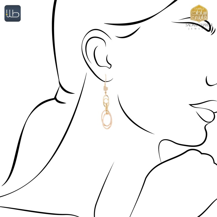گوشواره طلا شقایق (کد 3914)