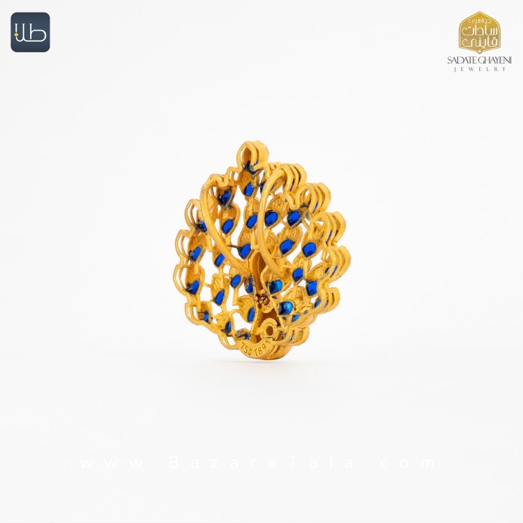 پلاک طلا طاووس هندسی (کد 4375)