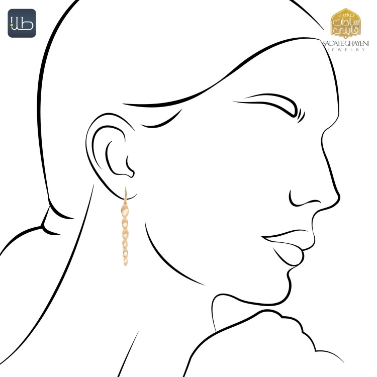 گوشواره طلا کاملیا (کد 4363)