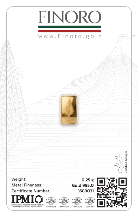شمش طلای فینورو 250 سوت (کد 5602)