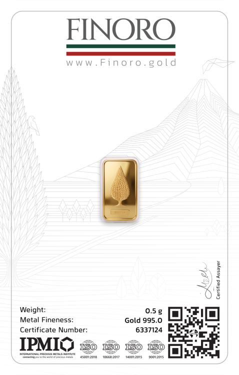 شمش طلای فینورو 0.5 گرمی (کد 5603)