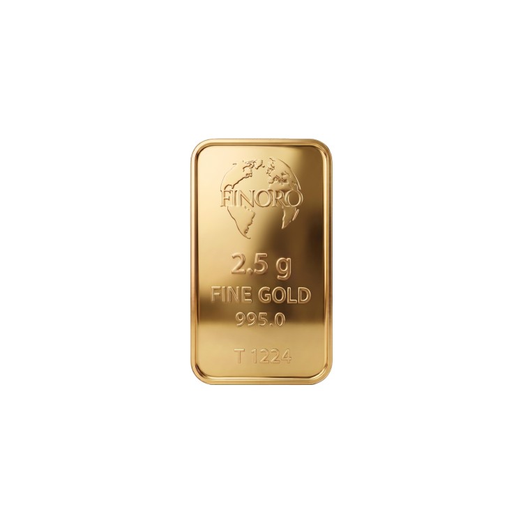 شمش طلای 2.5 گرمی 24 عیار فینورو (کد 5605)