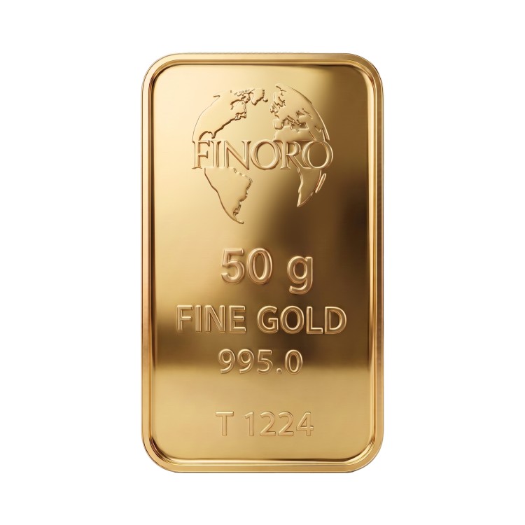 شمش طلای 50 گرمی 24 عیار فینورو (کد 5611)