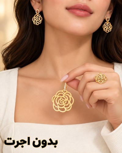 نیم ست بدون اجرت طرح گل (کد 5682)