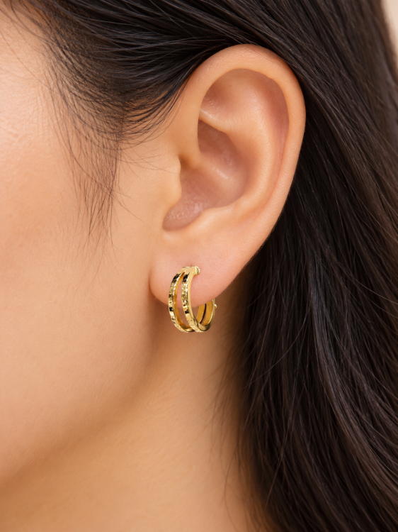 گوشواره حلقه ای دو رج (کد 5787)