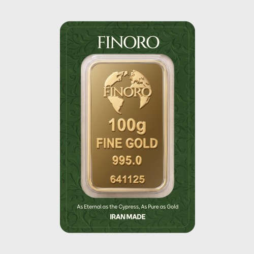 شمش طلای 100 گرمی 24 عیار فینورو