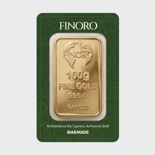 شمش طلای 100 گرمی 24 عیار فینورو (کد 5612)